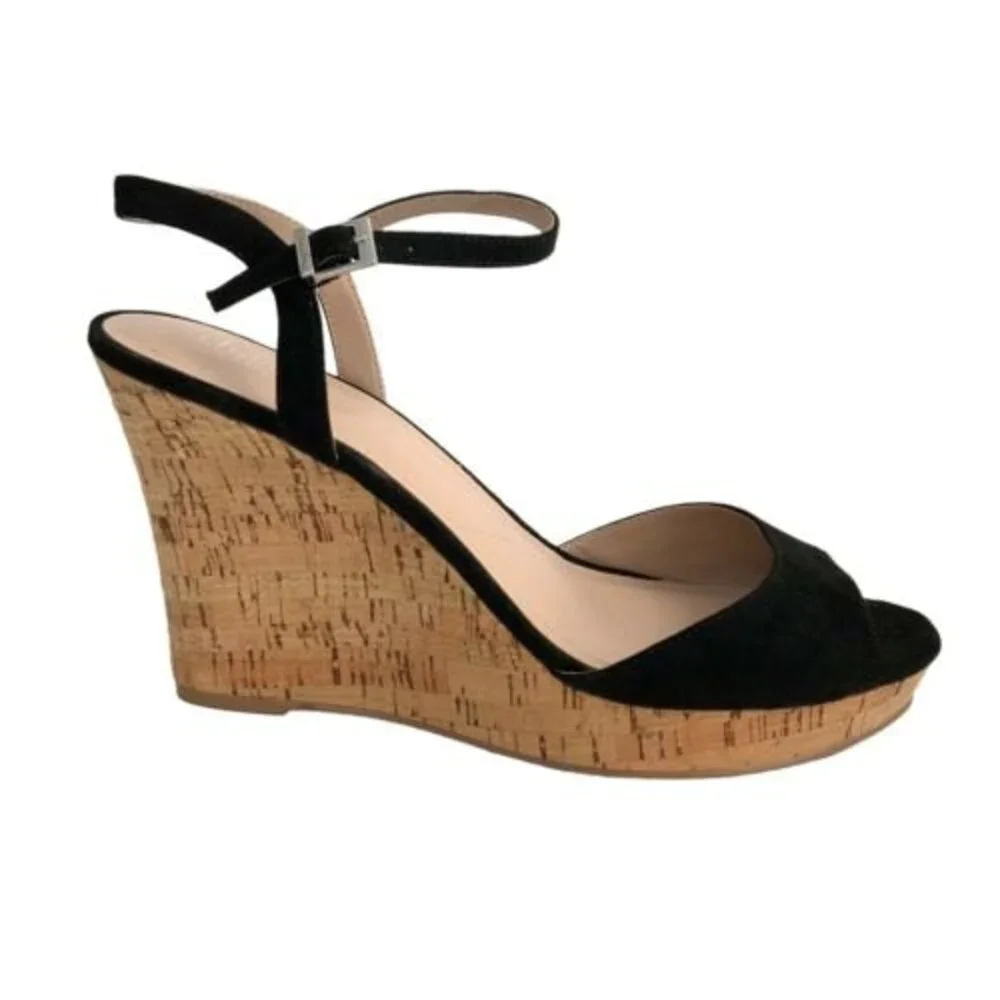 Charles by Charles David Lambert Micro-suede Cork Wedge Sandals 11
